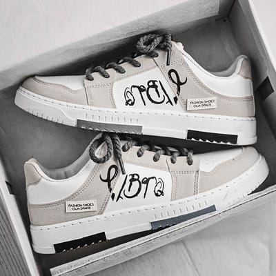 Gepersonaliseerde veterschoenen voor heren Trend Low Top Leisure Sportschoenen Teen Net Celebrity Niche Trainingsschoenen 44 wit/grijs