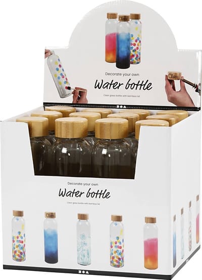 Creativ Company Water fles, H: 22 cm, dia. 6,7 cm, 500 ml, 12 pc/ 1 pack