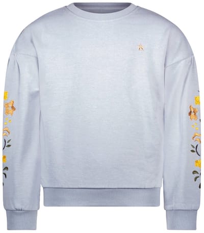 Like Flo - Danee Flo girls sweater with artwork ice blue - Ice blue - Maat 104
