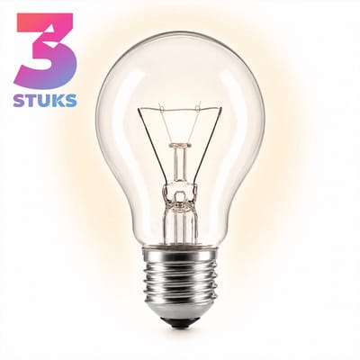 3x Peertje Gloeilamp E27 - 100W - Warm Wit Licht (2700K) - 1100 lm - 1 jaar - Dimbaar