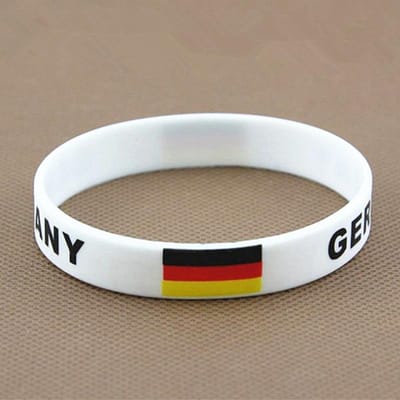 Bracelet de Sport Imprimé Drapeau d'Allemagne Logo de Pays Bande en Silicone Bracelet Femme Homme Caoutchouc Bracelet de Poignet Jonc Accessoires 1pc gray