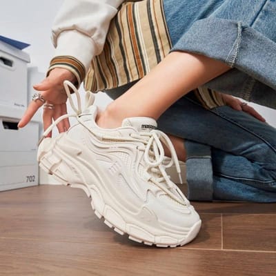 Dames Mesh Schoenen Lente Dames Papa's Schoenen Verhogende Ins Sneakers Casual Schoenen Kleine Witte Schoenen voor Vrouwen 40