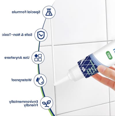 Tegellijm en Voegenpennen - 2 x 120 ml Sneldrogende Reiniger en Sealer voor Keuken, Badkamer, Vloeren en Muren, Wit