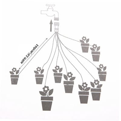 Druppelirrigatieset - Automatisch bewateringssysteem - Planten water geven - Aanpasbare watergift - 15 meter - Blauw Zwart