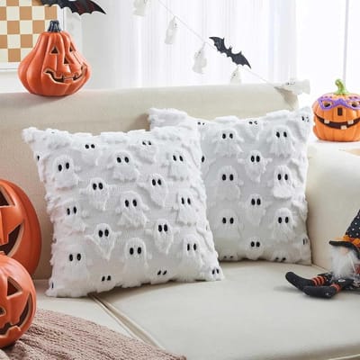 Halloween Kussenslopen 45x45 cm met Pompoen en Spook Design voor Sofa en Bed, Perfecte Decoratie voor Binnen en Buiten