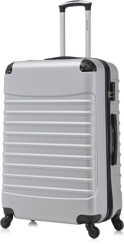 Travelerz Rome Koffer maat XL– Ruimbagage 95 Liter - Lichtgewicht ABS – Spinner Wielen – Met Cijferslot - Zilver