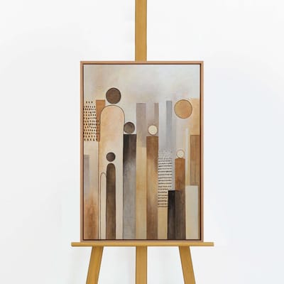 YS Schilderij - Handgeschilderd canvas schilderij - Wanddecoratie Abstract - Beige - canvas Kunst - Muurdecoratie woonkamer - Slaapkamer decoratie - Kamer accessoires - schilderij canvas - abstracte schilderijen canvas Wood 60x40