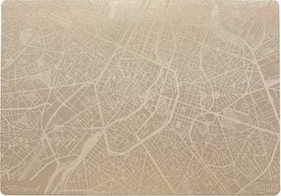 Place Maps Placemat Stadskaart Madrid - Kunstleer - Zwart - 1 Stuk