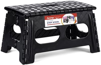 Opvouwbare Extra Brede Stapkruk - Zwart, Veilig en Antislip voor Kinderen en Volwassenen