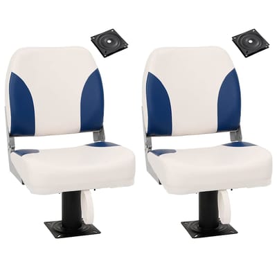 vidaXL - Bootstoelen - 2 - st - met - poot - 360° - draaibaar