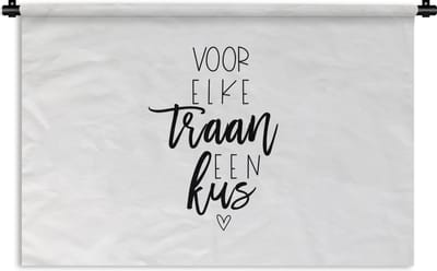 Wandkleed - Wanddoek - Beterschap - Spreuken - Kus - 180x120 cm - Wandtapijt
