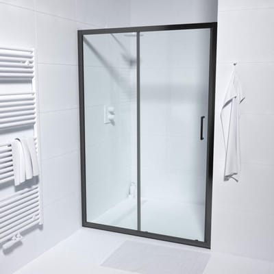 FugaFlow Efficiente Vetro Schuifdeur - 100x190cm - 6mm veiligheidsglas - alu profiel - anti kalk - mat zwart