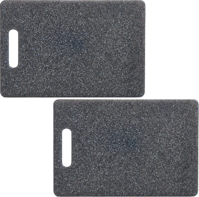Zeller Snijplank - 2x - antraciet - 30x20 cm - kunststof - vaatwasserbestendig - dubbelzijdig