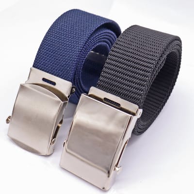 SK Koppelriem - Golfriem - Canvas riem - 2 Stuks - canvas riem heren en dames - zwart en blauw