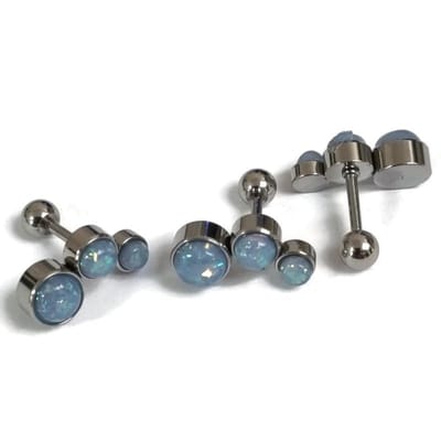 Aramat Jewels | Piercings | Blauw Opaal Helix Piercing van Chirurgisch Staal | | | |14mm | Staal | Volwassenen | Verkleurd niet