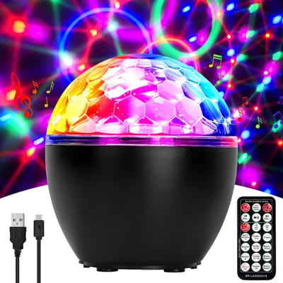 Discolamp Kinderen - Discobal - Feestverlichting met Afstandsbediening - Zwart