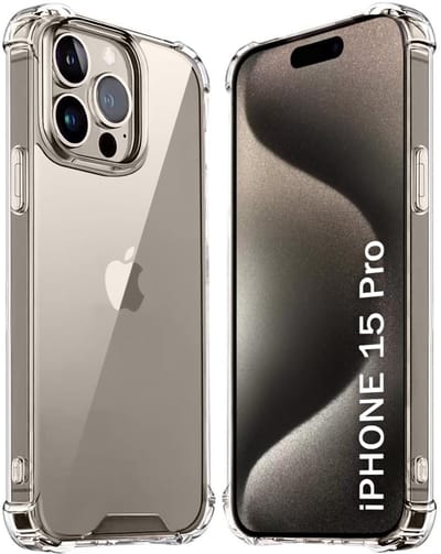 Ultra-Hybrid Schokbestendig Hoesje KKG - Crystal Clear Geschikt voor: Apple iPhone 15 Pro| Transparante achterkant Hard Back Cover & TPU Siliconen Bumper