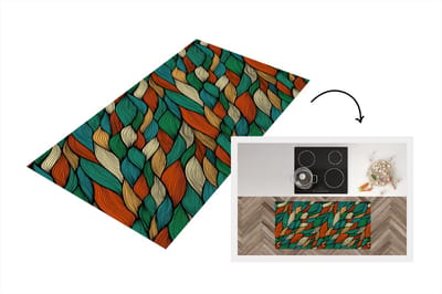 Keukenloper - Loper keuken - Line art - Herfst - Bohemian - Patronen - 120x60 cm - Keukenloper vinyl