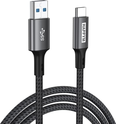 USB C naar USB 3.0 Kabel 1M - 5Gbps Dataoverdracht - 100W Opladen - Nylon Gevlochten