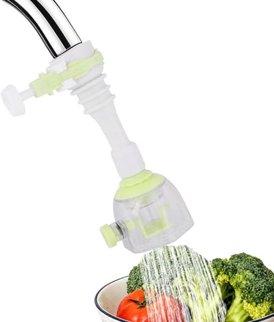 Dailygoods- Kraanverlenger Verstelbaar 360° - Waterbesparende Keukenkraanslang - Spatbestendig - Flexibele Buis - Hoogwaardig ABS Materiaal - 13 cm - Kraanslang