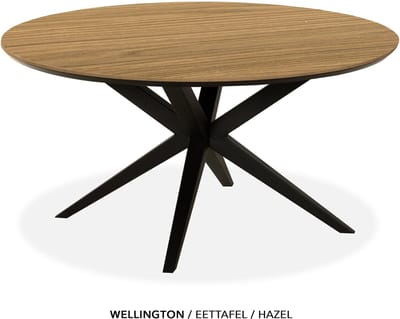 Maxfurn - Eettafel rond met verjongde rand | Zeer krasvast | Kleur: Hazel| diameter 120cm