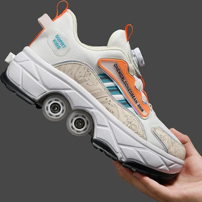 Patins à roulettes déformables pour adultes, garçons et filles, étudiants, rétractables, invisibles, à quatre roues, à double rangée, chaussures de course neuves 34