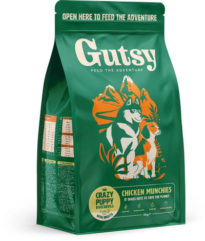 Gutsy Chicken Munchies Puppy Brokken - Hondenbrokken Graanvrij - Hypoallergeen Hondenvoer - Puppyvoeding Kip & Insecten - Droogvoer Alle Rassen - 10 kg