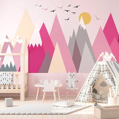 Stickers met Scandinavische bergen voor kinderen van Martika, 80 x 120 cm