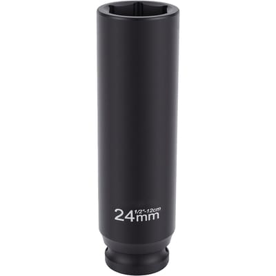 Douille à Choc Profonde Entraînement 1/2 pouce Douille Creuse Profonde 12cm de Long Acier Allié Cr-V pour la Réparation Automobile