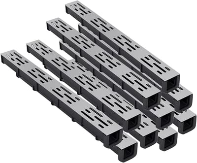 Drainagegoot Set - Afwateringssysteem Buiten - Wateroverlast Voorkomen - Modulaire Montage - 10 Stuks - Grijs