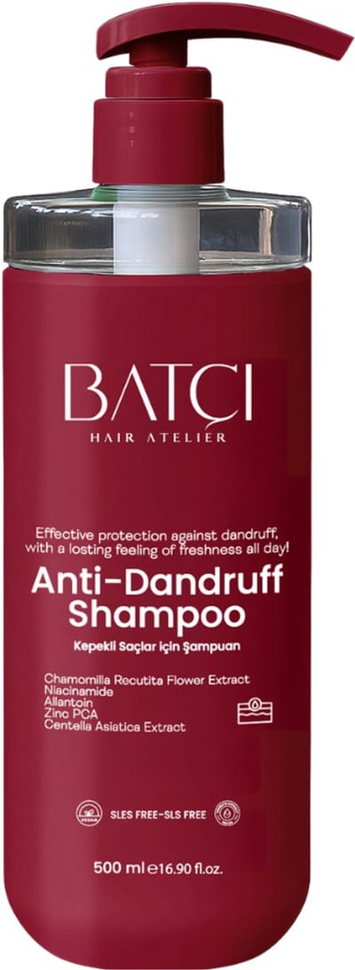 BATCI Anti Roos Shampoo - Voedende Formule Verrijkt met Niacinamide & Aloë Vera voor Hoofdhuidverzorging - 500 ml