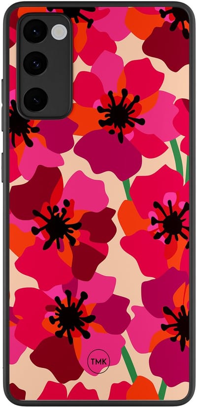 Hoesje geschikt voor Samsung Galaxy S20 FE - Pink floral bliss - Roze - TPU case - Bloemen - Hardcase zwart telefoonhoesje