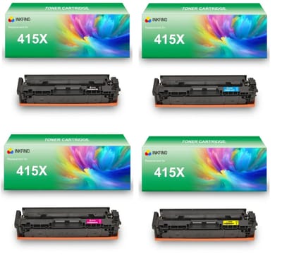 INKFIND 415X (W2030X/W2031X/W2032X/W2033X) tonercartridge multipack van 4 stuks (Zwart+Cyaan+Magenta+Geel) compatibel met HP 415X (W2030X/W2031X/W2032X/W2033X) toner cartridge -4-pack BK/C/M/Y