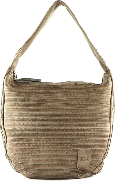 FREDsBRUDER Leren Schoudertas Ibbick Hobo Bag Feather Grey Bruine