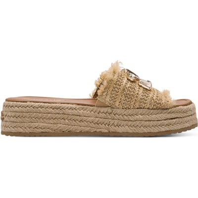 Tamaris Slippers beige Textiel - Maat 39