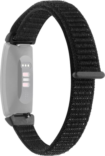 Nylon bandje - geschikt voor Fitbit Inspire 2 / Ace 3 - zwart