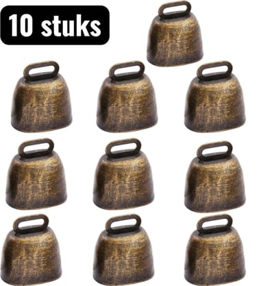 10 stuks - Koebel -berenbel - Bel - Metalen Koebel - Retro Huisdier Bel met Kerst Thema - Heldere Klokken voor Dieren en Decoratie - bronzen