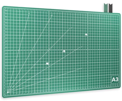 ACROPAQ Snijmat - A3, 45 x 30 cm, Dubbelzijdig bedrukt, Zelf-herstellend - Groen