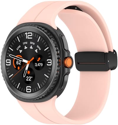 Siliconen bandje - geschikt voor Samsung Galaxy Watch 8 (40mm) / Galaxy Watch 8 (44mm) / Galaxy Watch 8 Classic - magneetsluiting - roze
