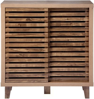 CALICOSY - Dressoir met 2 schuifdeuren en open latten L80 cm - LIAM