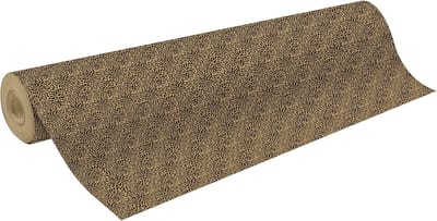 Cadeaupapier Rol - Inpakpapier Kraft - Feestelijke Geschenkverpakking - Lange Lengte - 50 x 0.70m - Zwarte Bloemen