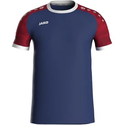 Jako Iconic Shirt Korte Mouw Kinderen - Navy / Chilirood | Maat: 116