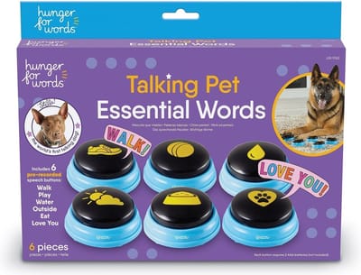 Hunger For Words Talking Pet Belangrijke Woorden - Hondenspeelgoed - Blauw Zwart