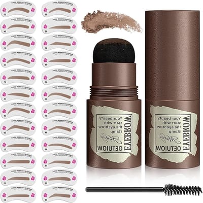 24 Stuks Oogbrauw Sjablonen en Oogbrauw Gel Set voor Perfecte Oogbrows en Make-up Styling