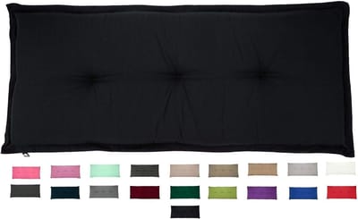 Bankkussen - Tuinkussen - Buiten Zitten - Waterafstotend - 150 x 50 cm - Zwart