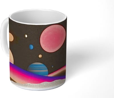 Mok - Koffiemok - Hemel - Planeten - Felgekleurd - Mokken - 350 ML - Beker - Koffiemokken - Theemok