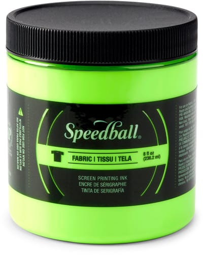 Fabric ink fluo lime green screen printing -Speedball