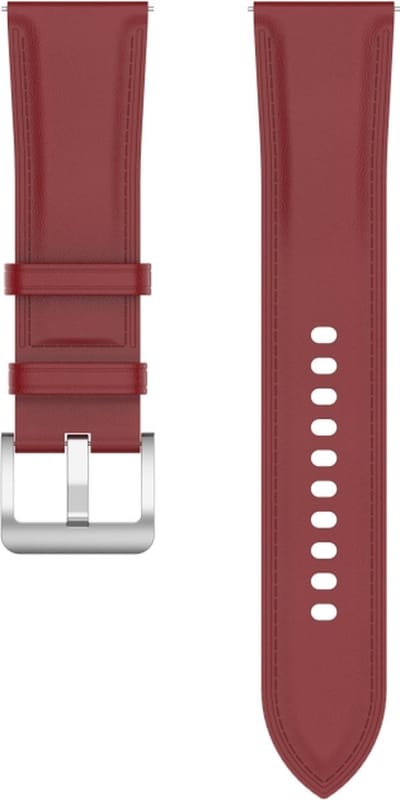 Leren bandje - geschikt voor Huawei Watch GT Runner 2 / GT 2(e) 46 mm / GT 3 / 4 / 5 (Pro) 46 mm / Watch 3 (Pro) / Watch 4 (Pro) / GT 6 (PRO) 46mm - rood
