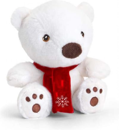 Keel Toys Knuffel Ijsbeer Pluche Zittend 20 Cm SX6394 100% Recycled 100% Huggable