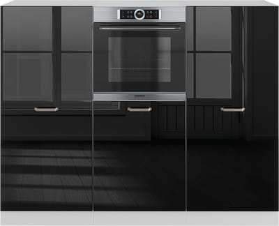 Vicco R-Line Keukenblok – 180 cm zonder werkblad Zwart hoogglans/wit